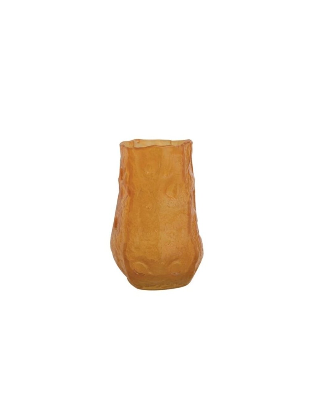 Hand-Blown Amber Glass Organic Shaped Bud or Stem Vase NEW Yellow Home Decor